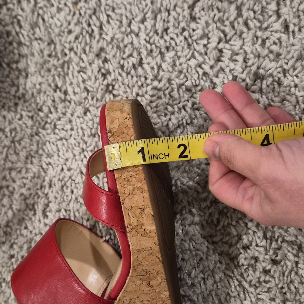 Vince Camuto Red Wedge Cork Sandals - Picture 11 of 11
